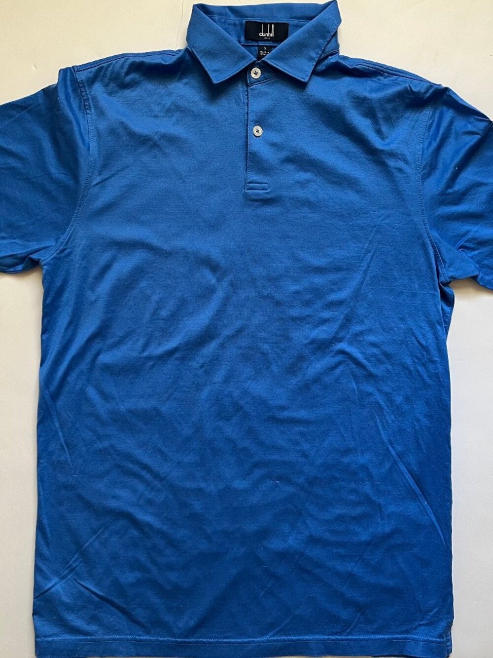 Men's Vintage Blue DUNHILL Links 2 Button Polo Shirt Sz Small Golf